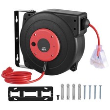 Retractable Extension Cord Reel Power Cord Reel 45FT 12AWG/3C SJTOW