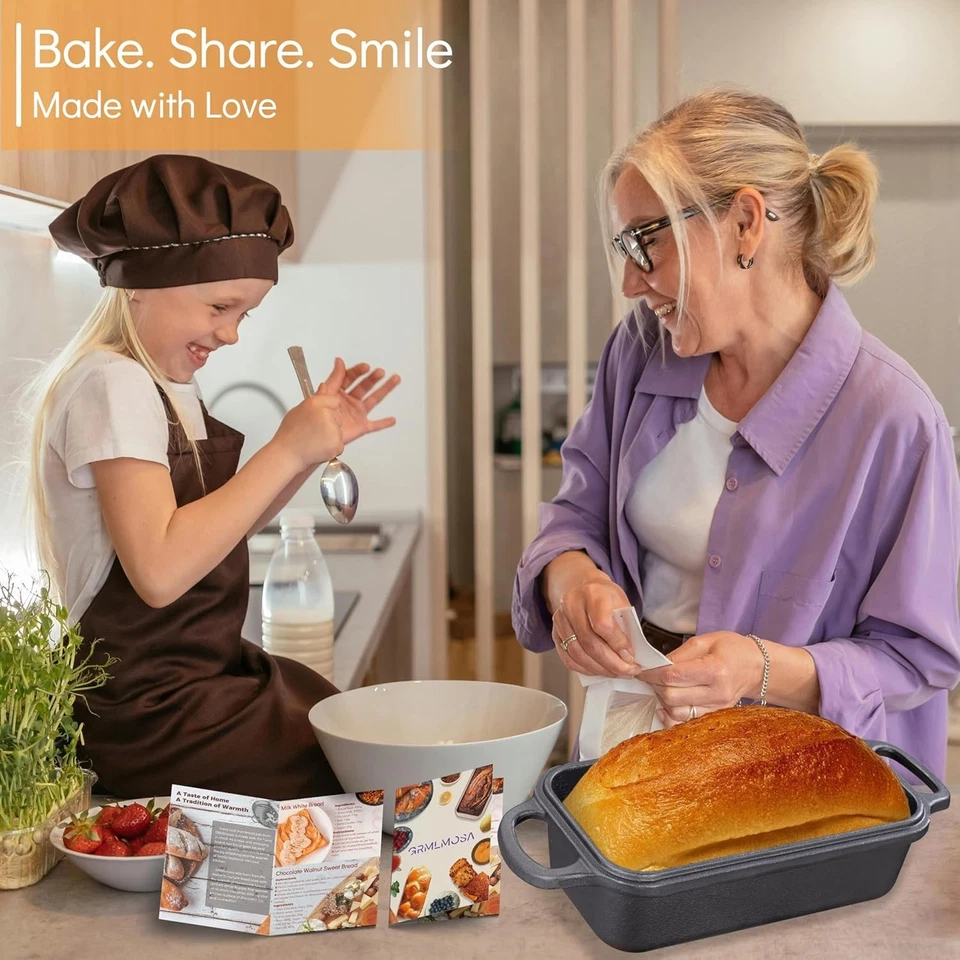 Cast Iron Bread Loaf Pan with Lid Baking Pan for Homemade Bread Meatloaf - Image 4 of 4