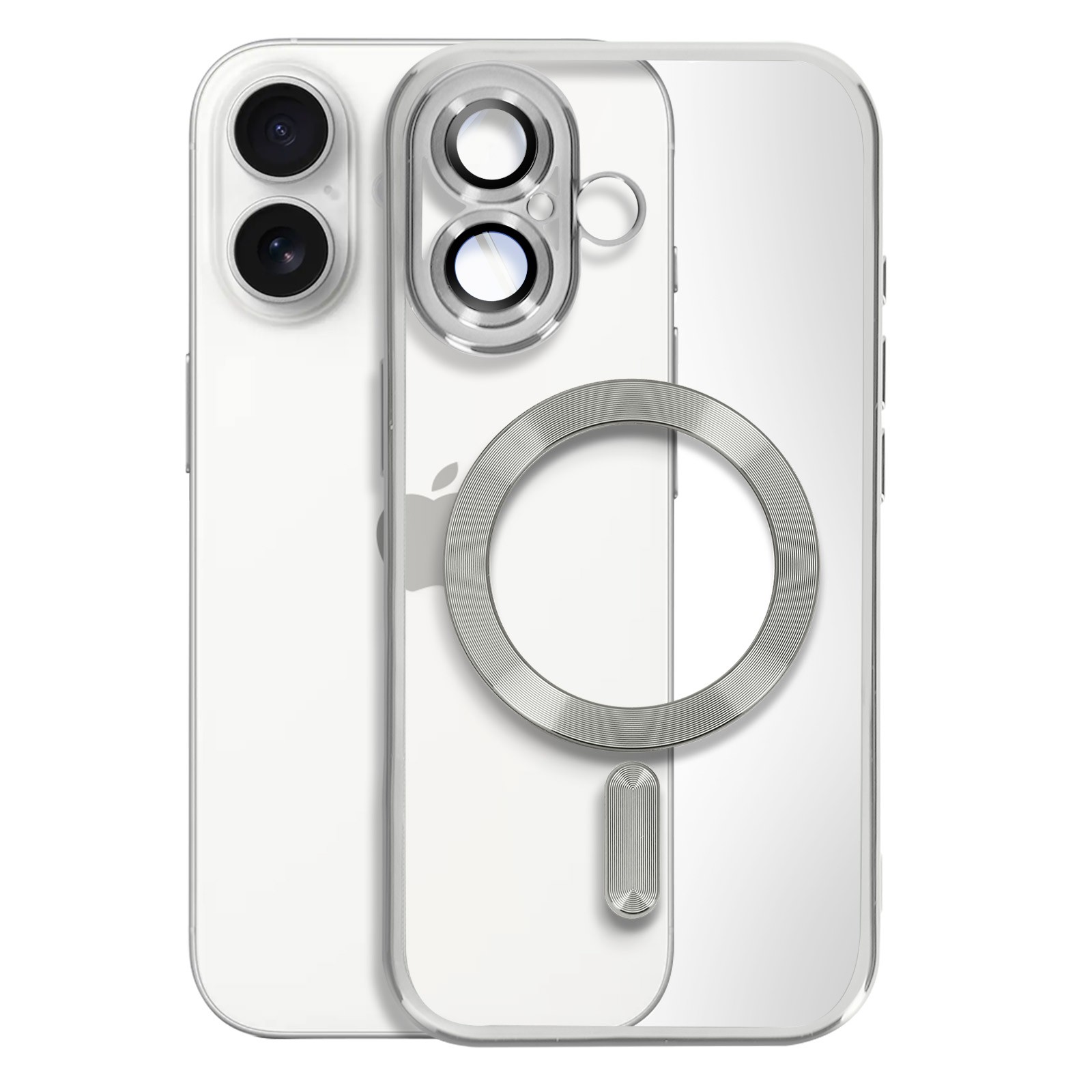 Coque iPhone 16 Avizar finition premium chromée argent
