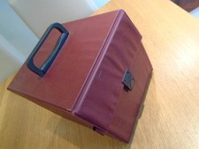 VINTAGE 7"  RECORD CASE  MAROON FAUX LEATHER ,HOLDS 80+ EX+  COND.