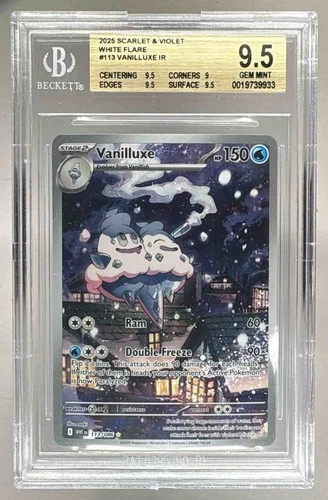 9933 Vanilluxe 2025 Pokemon White Flare #113 Illustration Rare BGS 9.5