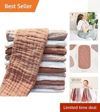 Stylish Super Soft Burp Cloths for Babies - 12 Pack, 100 Cotton Essentials