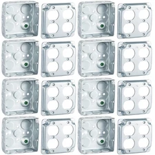 8 Set 4 × 4" Electrical Junction Box with Cover Electrical Metal Outlet Box, ...