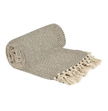 Emma Barclay Throw Over Blanket Natural Cotton For Chair Sofa Bed 127x152cm New