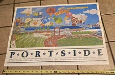 1984 PORTSIDE FESTIVAL MARKET PLACE TOLEDO OHIO POSTER Closed Downtown Mall VTG