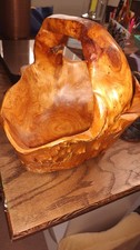 Hand Crafted Burl Wood Basket with Handle 10" X10" X10"