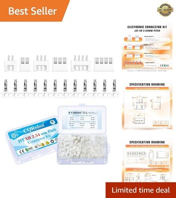 All-in-One JST XH Connector Kit - 460 Pieces, T-shaped Crimp Terminals Included