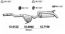 ASSO 12.6122 Mittelschalldämpfer Schalldämpfer für FIAT BRAVO I (182)