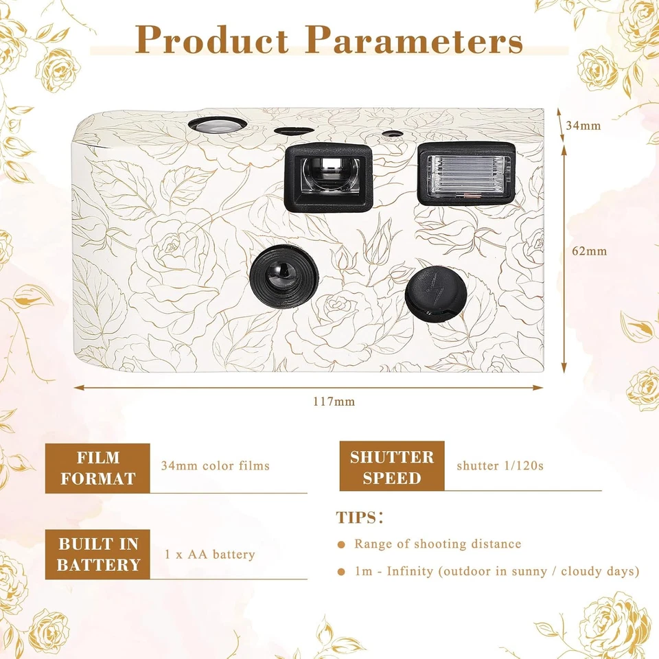 10 Pack Disposable Camera Bulk for Wedding, 34Mm Single Use Camera Bulk with Fla - Image 2 of 4