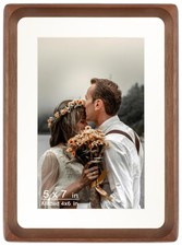 5x7 Picture Frame, Display Photos 4x6 with Mat or 5x7 without Mat, Made of So...