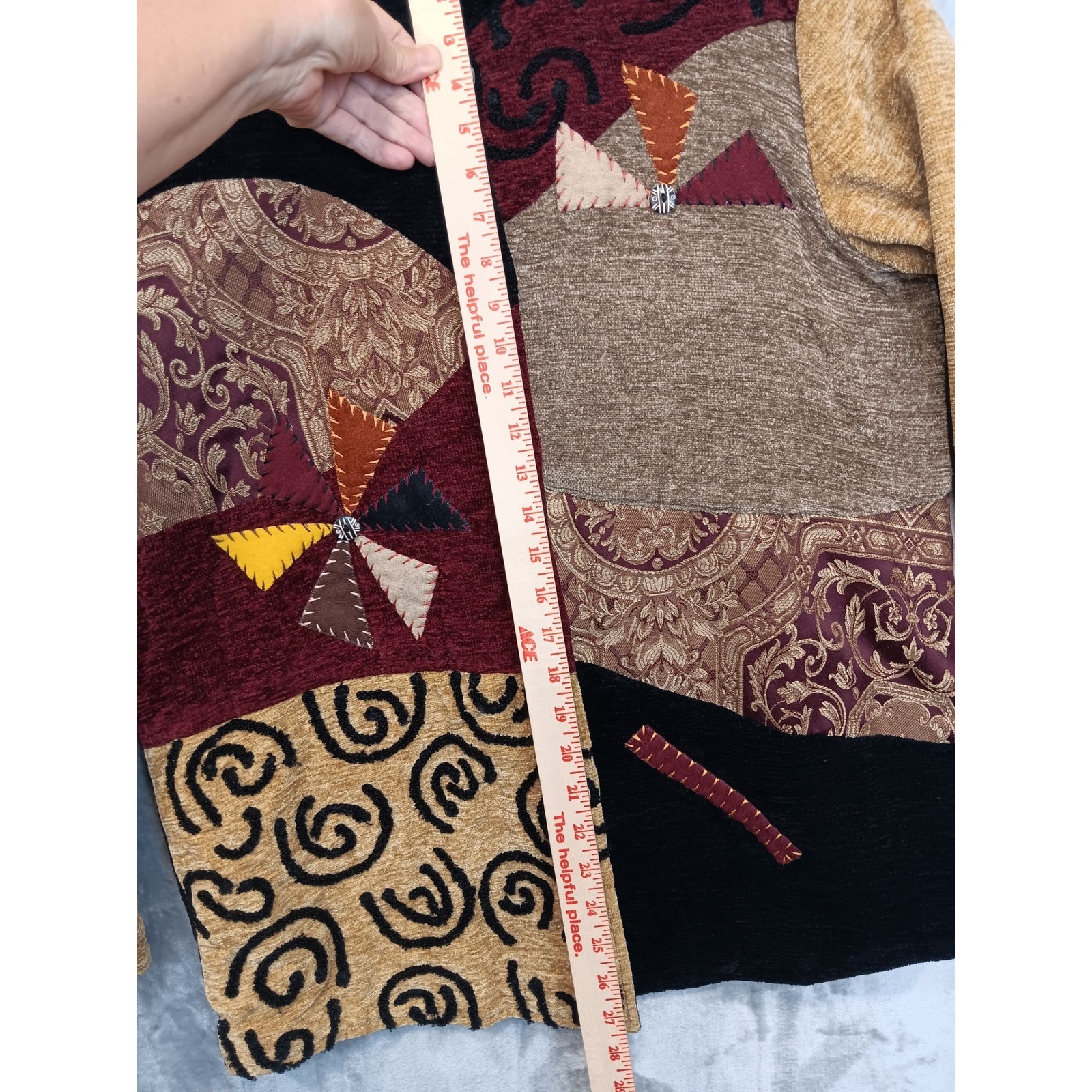 Indigo Moon Sz S Womens Tweed Patchwork Button Fr… - image 5