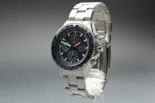 [Quasi Come Nuovo] Seiko ANA Flightmaster 7T92-0CF0 Nero Qz Cronografo Uomo GIAPPONE