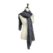 NEW Black Paisley Houndstooth CARLEE Plaid Scarf