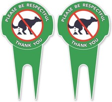 Mr. Pen- No Dog Poop Signs for Yard, 12" x 6.5", 2 Pack, Aluminum, Green