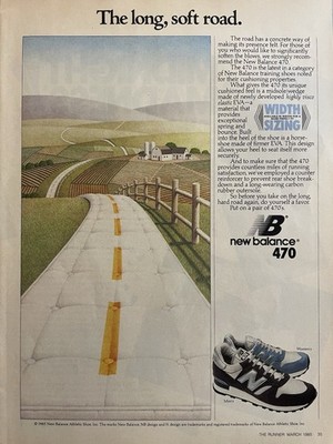 New Balance Running Shoe Ad                        The Long, Soft Road.