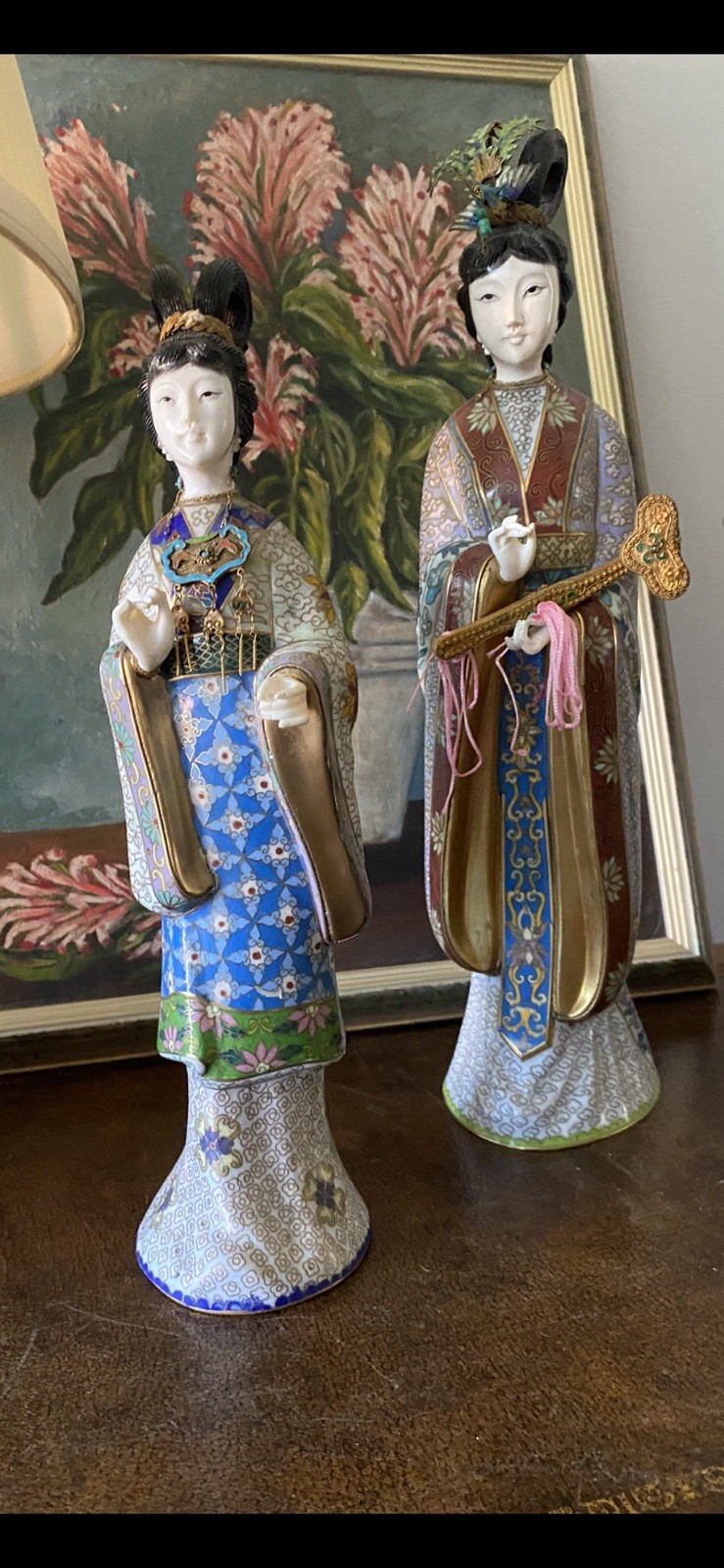 Cloisonné Geisha Statues