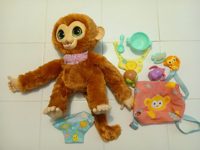 FurReal Piper, My Baby Monkey 40+ Sounds & Reactions Includes 9 Accessories