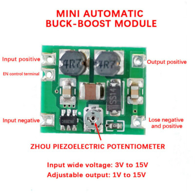 DC-DC Car Adjustable Buck-Boost Regulator Module Input DC3V-15V Output DC1V-15V