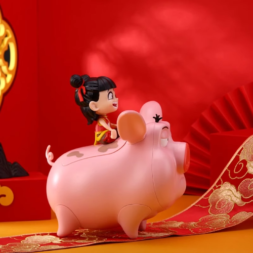 Bilibili Movie Ne Zha2 Nezha Feitian Pig Shape Popcorn Bucket Pouch 46oz Cosplay - Picture 2 of 8
