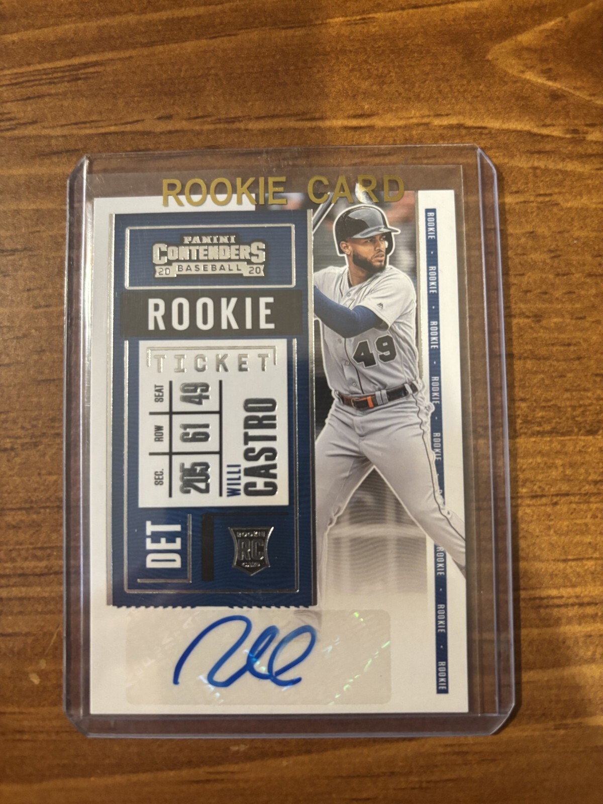 2020 WILLI CASTRO PANINI CONTENDERS Blue Ticket Auto RC #150 DET Min All-Star