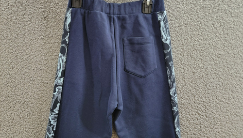Versace Fleece + Barocco Print Logo Sweatpants Big Boy 10 Navy/Light Navy PullOn - Picture 12 of 17