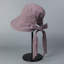 Lady Outdoor Wide Brim Bucket Hat with Rope Sun Protection Cap Hiking Sun Hat