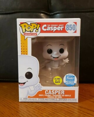 Funko Pop! The Friendly Ghost Casper #850 Funko Shop Exclusive GITD w/Protector | eBay
