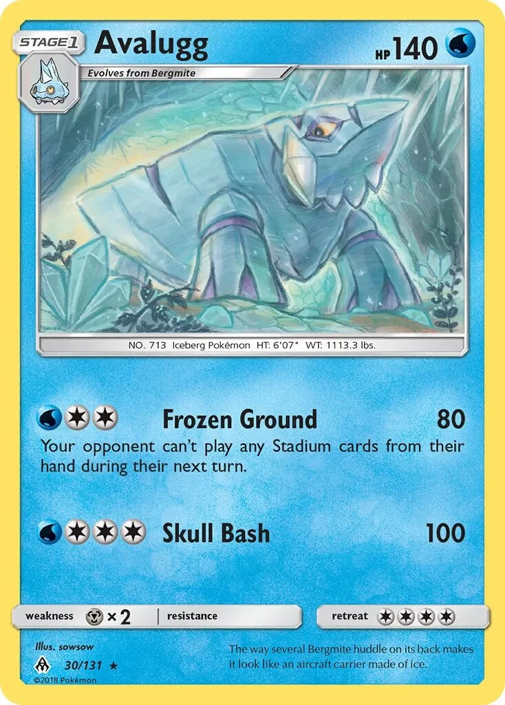 Avalugg 30/131 Rare SM - Forbidden Light Pokemon TCG