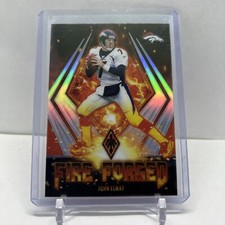 2021 Panini Phoenix Football Silver Holo Fire Forged John Elway Denver