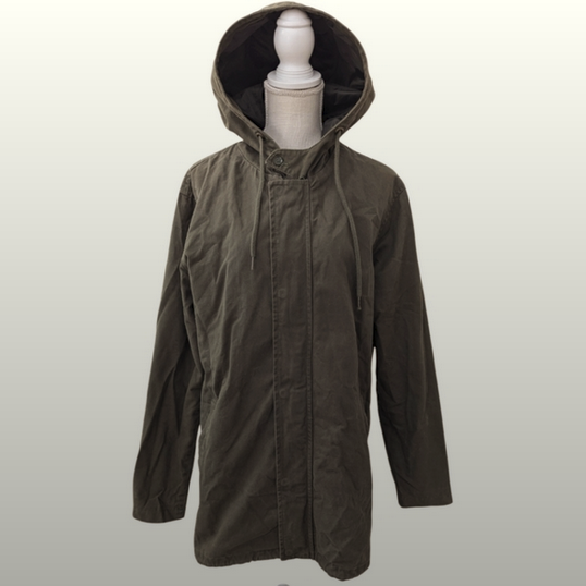 Only Sons Men's M Fishtail Parka Jacket Canvas Cotton Hooded Olive Greenn