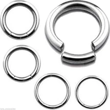 Segment Captive Nipple Ring 14 Gauge 1/2" Steel SET of 2