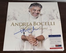 ANDREA BOCELLI SIGNED MY CHRISTMAS VINYL & RECORD ALBUM AUTOGRAPHED PSA N1