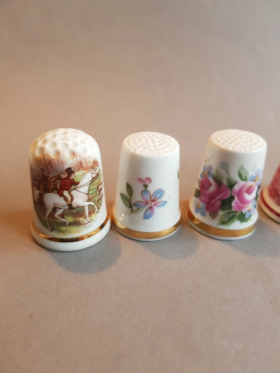 Birchcroft Porzellan-Fingerhüte Im 3er Set – Handgefertigt In England Mit 18k Gold