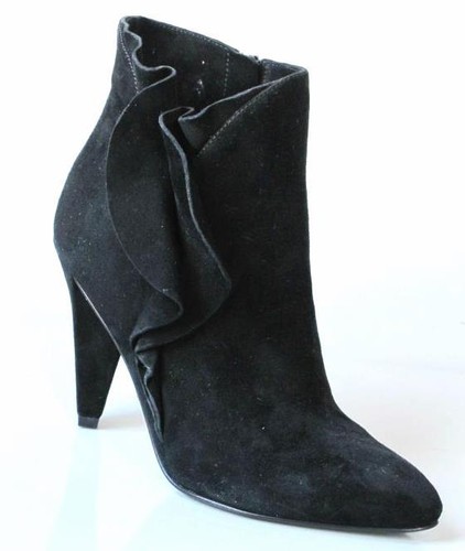 MARC JACOBS black suede ruffled ANKLE BOOTS shoes 40 10 - fabulous new $570 - 第 3/4 張圖片