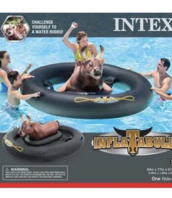 Intex Giant Inflatabull Bull-Riding Inflatable Swimming Pool Float 94