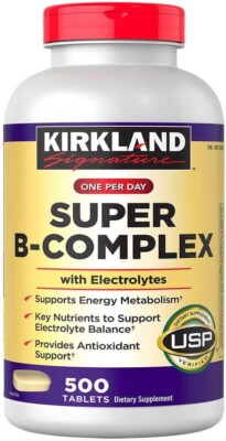 Kirkland Signature Super B-Complex with Electrolytes, 500 Tablets