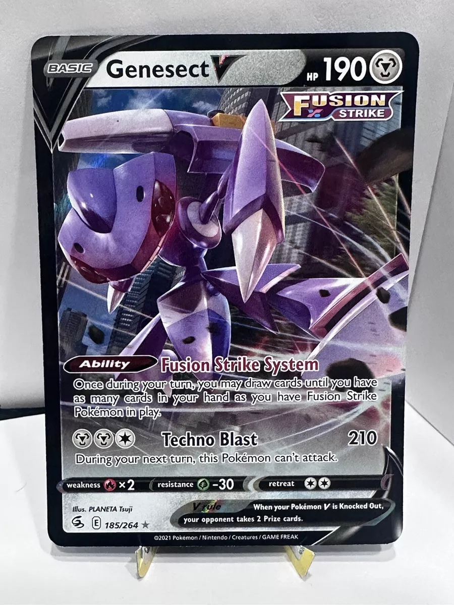 GENESECT V 185/264 - FUSION STRIKE POKEMON- RARE- HOLO- MINT - PACK FRESH