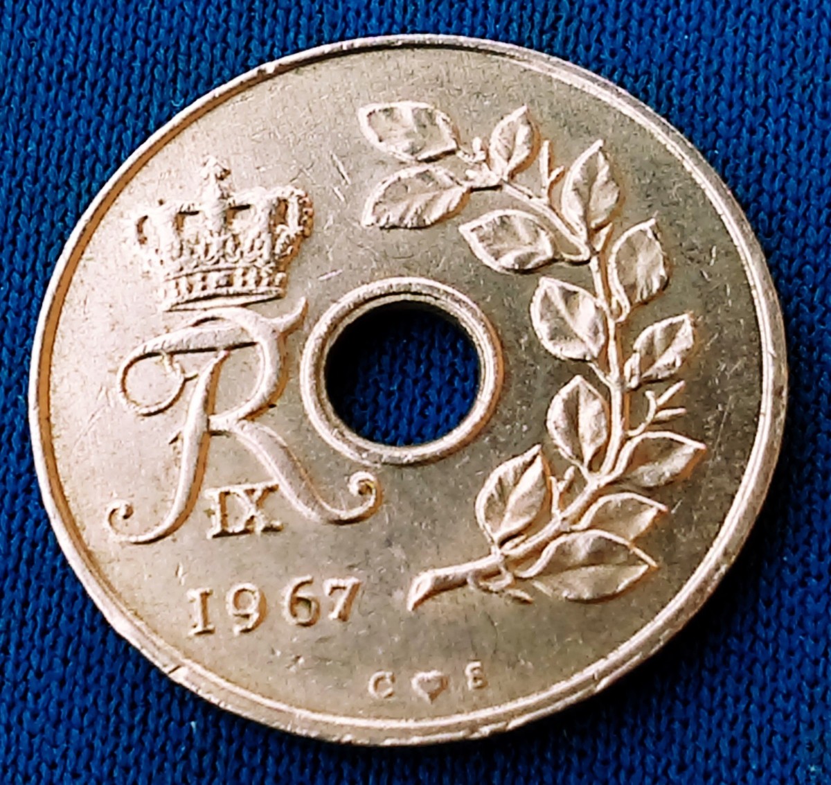 25 Øre 1967. Frederik IX Denmark Copper-nickel coin, DANMARK