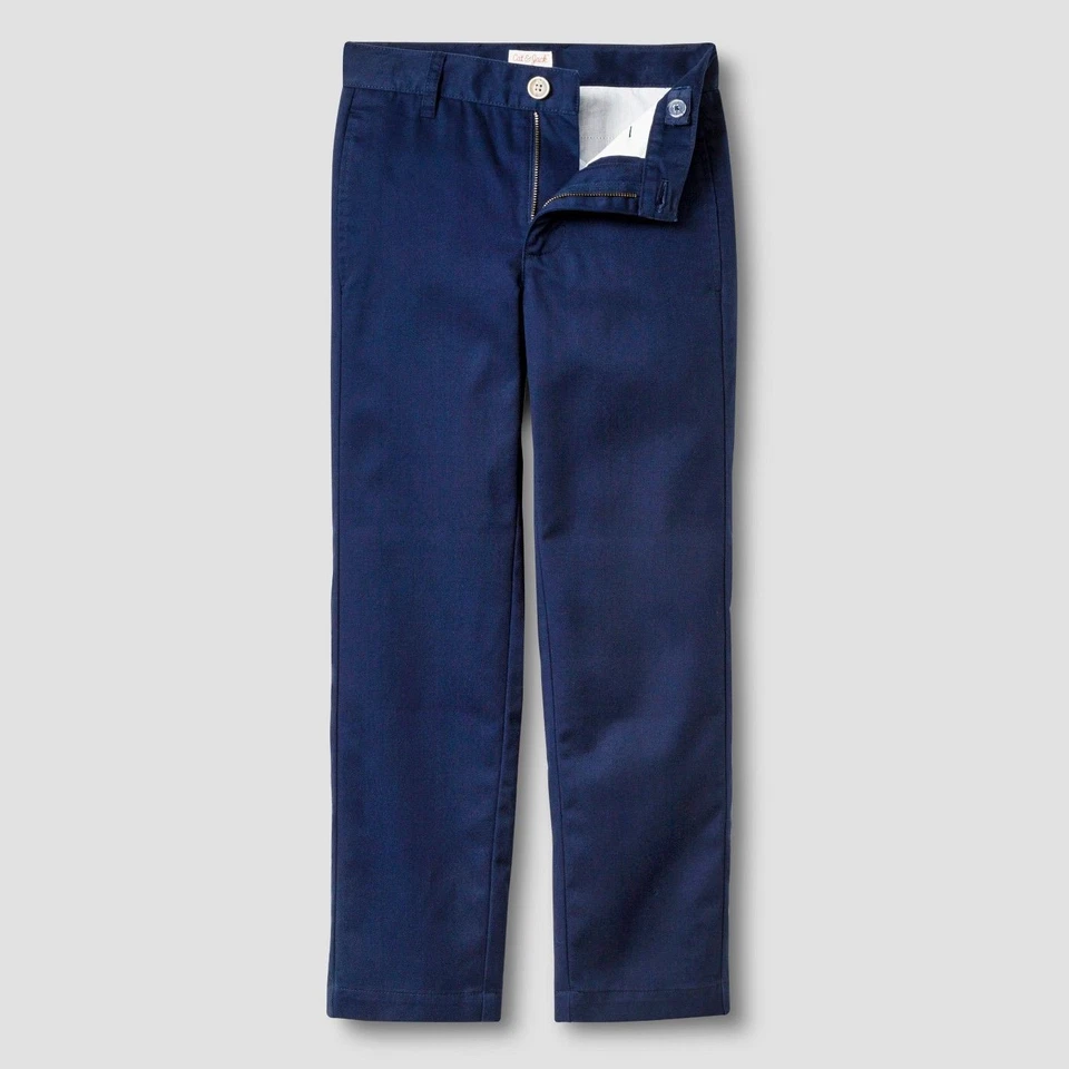 Pantalones de uniforme azul marino Cat & Jack reforzados con rodilla delantera plana para niños 16 Foto 3 de 4