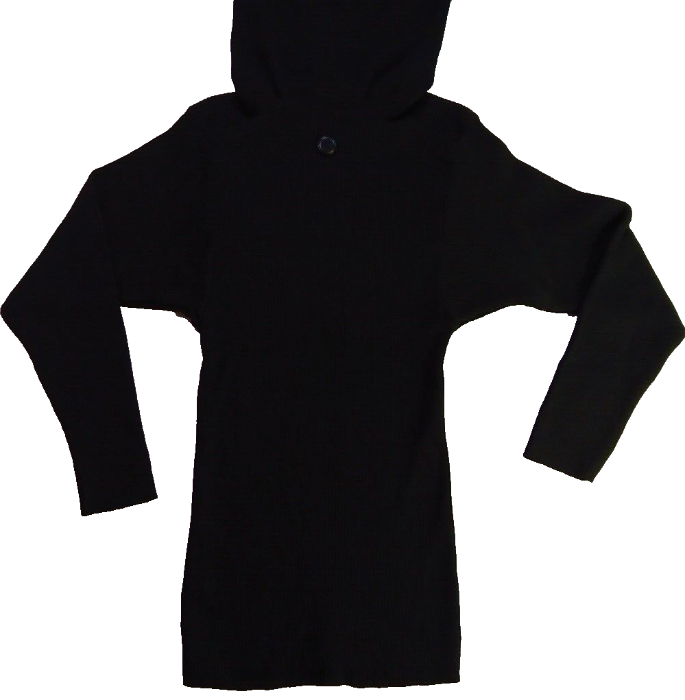 Maglione Saint Laurent vintage lana di agnello rotolo linguetta collo tartaruga nero tg 40