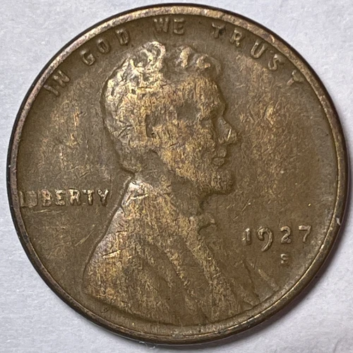 1927-S Lincoln Wheat Cent Extremely Fine XF Coin #9657