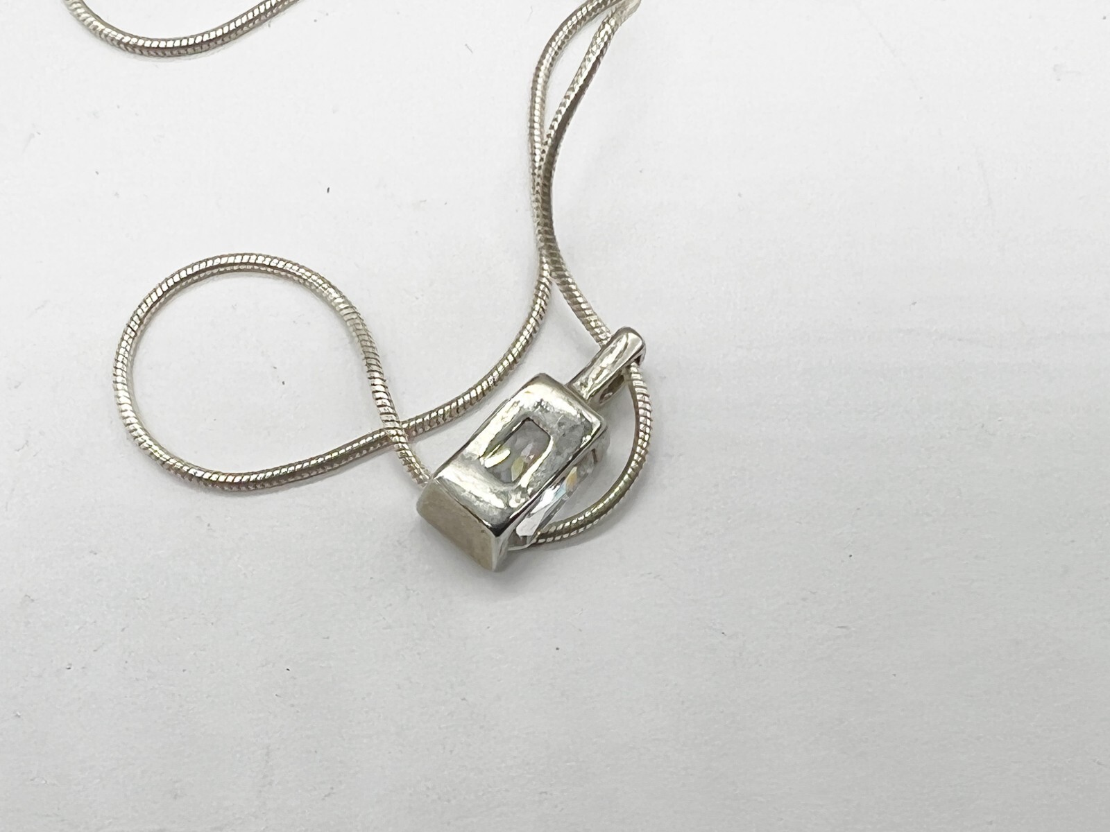 VINTAGE SOLID SILVER MODERNIST BRIGHT GEM SET LAD… - image 3