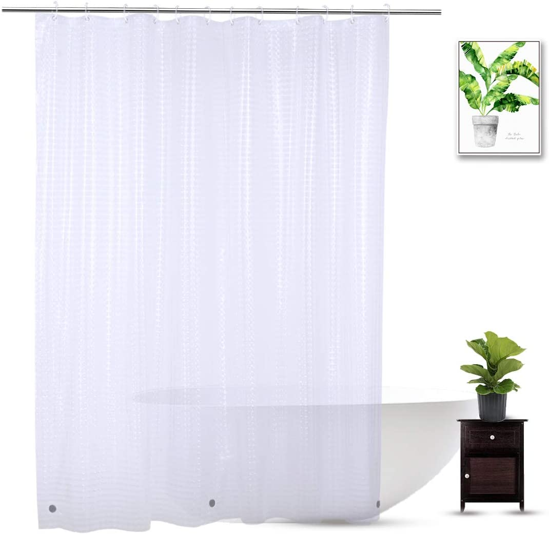Shower Curtain Liner 74 Inches Long, EVA Heavy Duty Clear Shower Liner