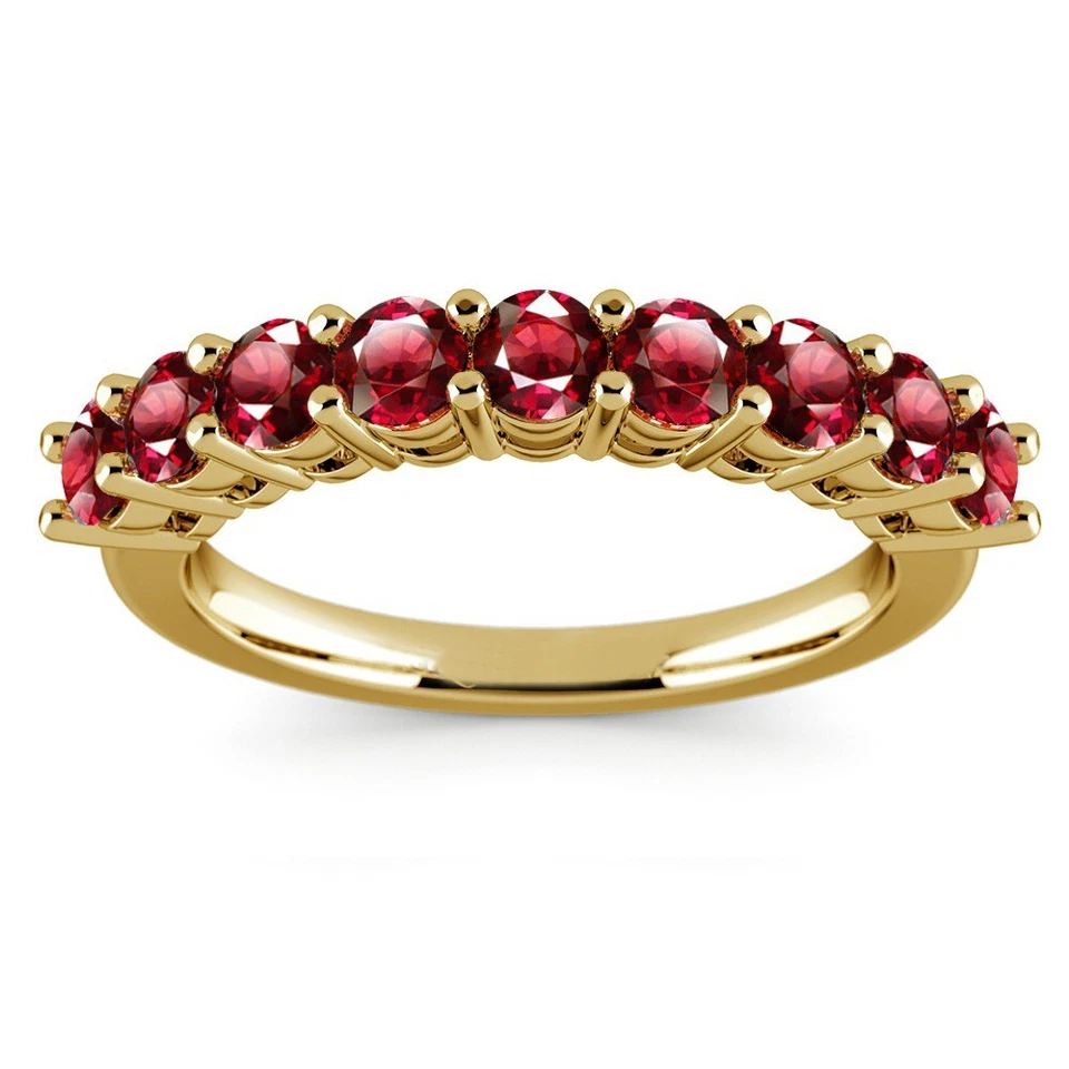 1.00 Ct Natural Ruby Engagement Wedding Beautiful Ring 14K Yellow Gold Size 4 - Image 2 of 4