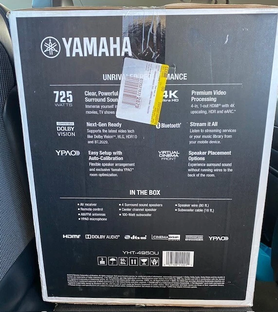 Sistema de altavoces de cine en casa Yamaha 5.1 canales 4K con subwoofer alimentado/bluetoo Foto 3 de 4