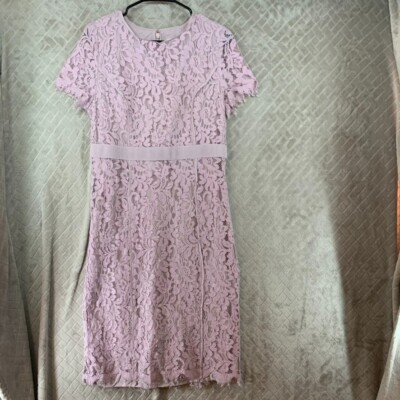 Eva Mendes Womans L Dress Lilac Pink Floral Lace Short Sleeve Bridal Baby Shower | eBay Eva Mendes Womans L Dress Lilac Pink Floral Lace Short Sleeve Bridal Baby Shower | eBay