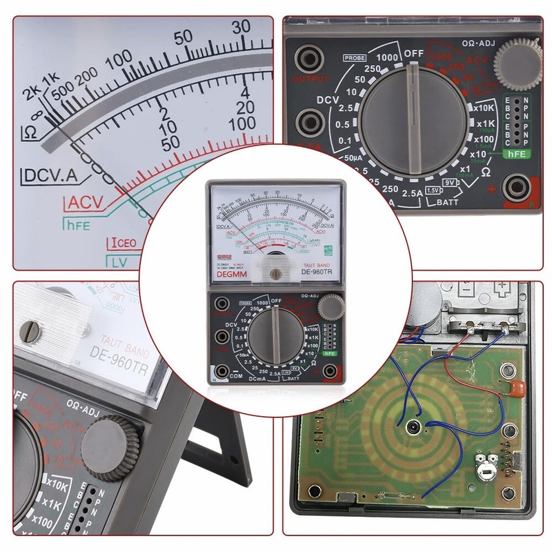 DE-960TR Analogue Multimeter AC DC Voltage Current Resistance Capacitance UK