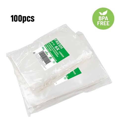 100/200 bolsas selladoras al vacío 6""x10"" pinta 8""x12"" cuarto bolsa de almacenamiento de alimentos en relieve - Imagen 11 de 15