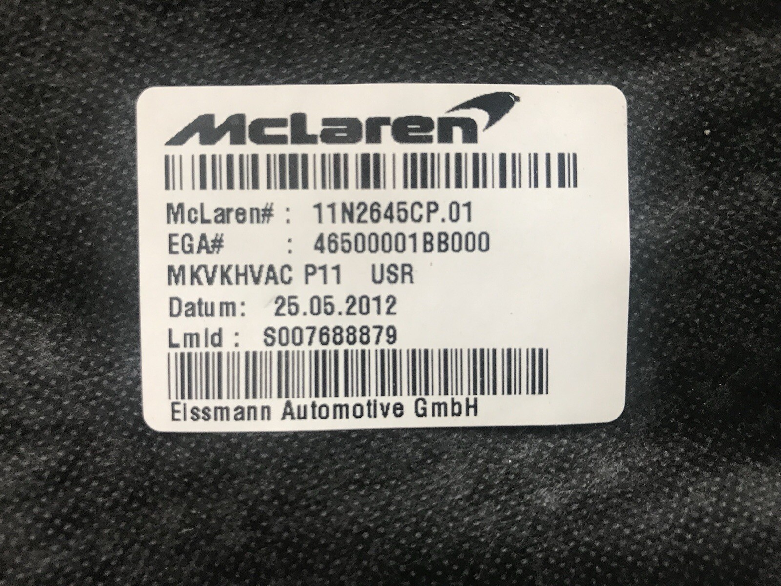 Front Right Passenger Side Interior Carpet Trim Panel Mclaren Mp4-12c