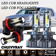 4Pcs H4 LED Headlights Hi/Low Beam+H11 Foglight Bulbs For Honda Ridgeline 06-14